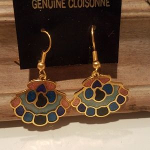 Brad new genuine cloisonne pendant earrings